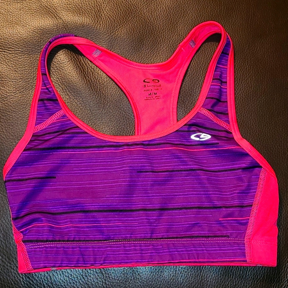 Girls medium Champion sports bra bright pink purple